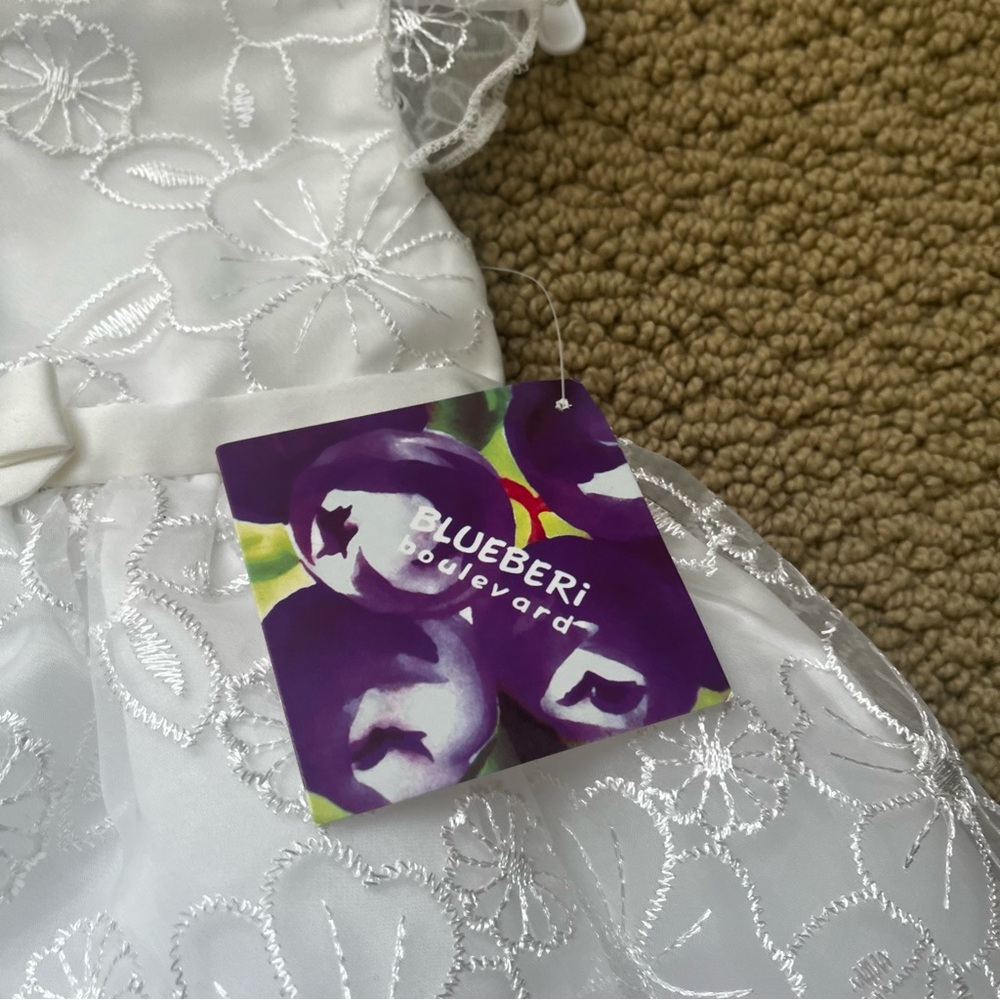 Elegant White Floral Dress toddler infant Easter christening baptism 18 month - Picture 8 of 10